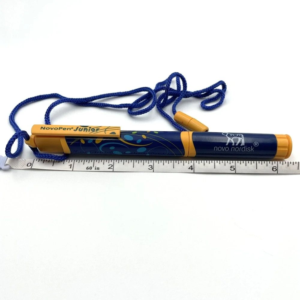 Novo Nordisk NovoPen Junior Drug Rep Pen Vintage Lanyard Blue Yellow 0006